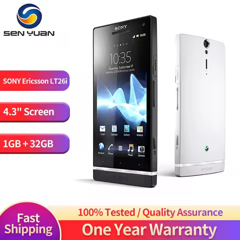 Original Sony Ericsson Xperia S LT26i 3G Mobile Phone 4.3'' 1GB RAM 32GB ROM 12MP+1.3MP WIFI GPS Dua