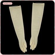 [szxmkj2lp] 75cm Safety Anaerobie Glove Box Rubber Work Gloves Long Sleeve Anti Acid Yellow