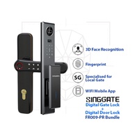 SINGGATE 【FR009 Pro + FM021】 Door Viewer with Smart Digital Door Lock + Digital Gate Lock Bundle Set