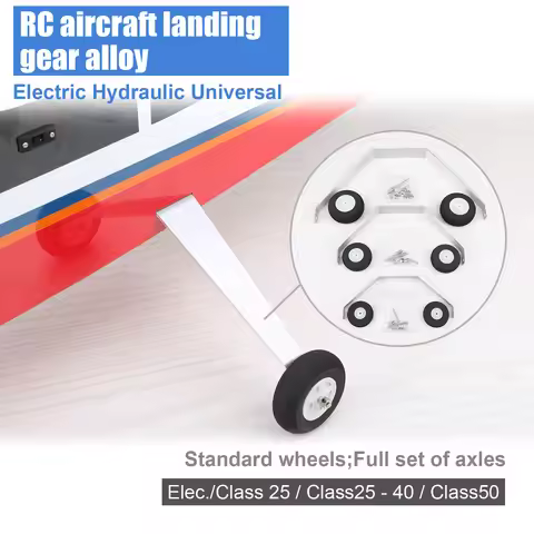 RC Fixed-Wing Aluminum Alloy Landing Gear Main Landing Gear Wheel Axle Rear Wheel Electric and Gas-P