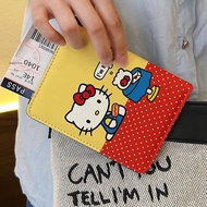 Jivivil Sanrio Hello Kitty phim hoạt hình túi đựng hộ chiếu đa chức năng Ví Thẻ cho du lịch