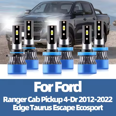 2/4/6x Led Headlight Bulbs 20000LM 110W/Pair Fog Lamps 12V For Ford Ranger Cab Pickup 4-Dr 2012-2022