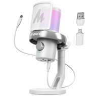 MAONO DM40 Pro White Wireless Gaming Microphone Condenser USB Mic with Software AI Voice Change, Noi