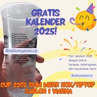 22oz tiptop plastic cup, 22oz screen-printed tiptop slim cup