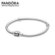 Pandora Silver Barrel Clasp Snake Chain Bracelet สร้อยข้อมือ สร้อยข้อมือเงิน สร้อยข้อมือแพนดอร่า