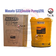 MASATO 533(Double pump)20L Tank Battery Sprayer|Rechargable Battery Knapsack Chemical Sprayer 20L