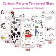 Cute Mickey Minnie Cartoon Pattern Tempered Glass for iphone 6 6s 6plus 7 8 7plus 8plus Apple Phone Full Screen Protector