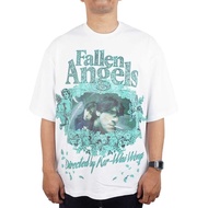 Kkontener 90s MOVIES "FALEN ANGELS" OVERSIZE T-SHIRT WHITE