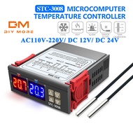 DIYMORE AC 110-220V DC 12V 24V STC-3008 Thermostat Temperature Controller Dual Dipslay Sensor With Probe