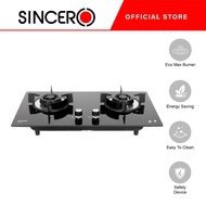 SINCERO SG-4400 Built-in Gas Stove Gas Hob 4.5KW TEMPERED GLASS COOKER Double Burner Dapur Gas Lotus Burner