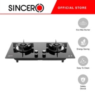 SINCERO SG-4400 Built-in Gas Stove Gas Hob 4.5KW TEMPERED GLASS COOKER Double Burner Dapur Gas Lotus