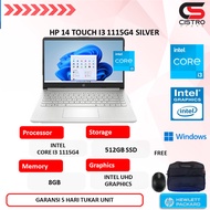 laptop hp 14 touch core i3 1115g4 ram 8gb 512gb ssd 14hd w11 silver - 512gb ssd full acc gaming