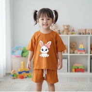 SETELAN ANAK PEREMPUAN EATON TERBARU / SET ANAK EATON RABBIT DTF
