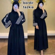Abaya Hitam Turkey Gamis Maxi Dress Arab Saudi Bordir Turki Dubai Bord
