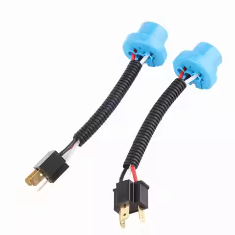 2Pcs 9007 Male to H4 Female Plug Headlight Conversion Cable Wire Connector Adapter