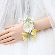 French Only Bride Bridesmaid Sisters Group Wrist Flower Fairy-level Sunflower Hand Flower Pearl Chai