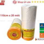 1 Cuộn băng keo nilon 110cm Top One - che chắn khi phun sơn Màng bọc nilon che bụi đa năng băng keo