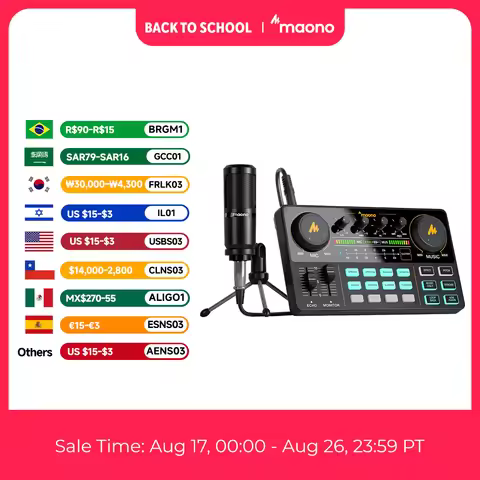 MaonoCaster AM200-S1 Audio Interface Podcast Studio Sound Card Kit with Microphone for Live Streamin
