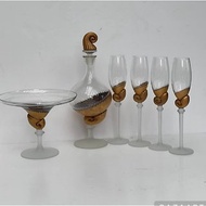 水晶餐具套裝 6件套|手工吹製水晶玻璃杯、醒酒器和花瓶