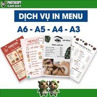 Print Menu on Demand A3 A4 A5 A6 | Restaurant, Cafe, Spa Menu | Plastic Laminating - Waterproof
