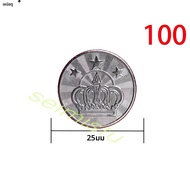 100pcs เหรียญ Token สแตนเลสเกม Tokens มงกุฎคลาสสิกสําหรับตัวรับเหรียญเกมอาเขต Crane Claw หยอดเหรียญเ