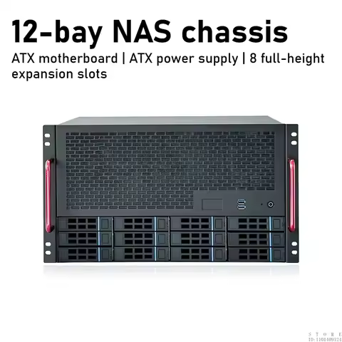 JMCD 12S4 High-Performance Gaming PC Cases 12-bay NAS Chassis, ATX Motherboard, ATX Power Supply, fo