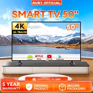 Smart TV Android 50 inch Build in Wifi Netflix Youtube Play Store 4k TV Murah Android 12.0 Smart TV LED