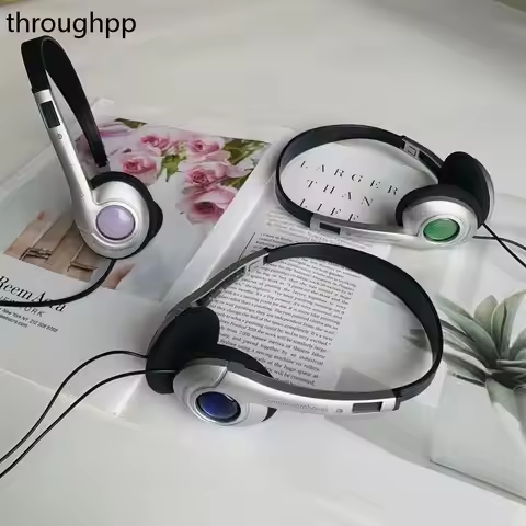 Fashion Retro Classic Headset Y2K Wired Headphone 3.5mm Type C Over Ear Earbud