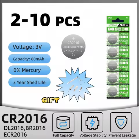 2-10PCS CR2016 Lithium Button Battery DL2016 BR2016 DL2016 LM2016 3V CR 2016 Coin Cell Watch Batteri