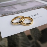 cincin titanium pria wanita keren unisex silver emas hitam perak asli - emas ring 16