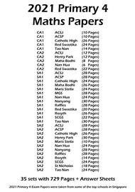 SellaShop Presents 2021 Primary 4 (P4) Exam Papers CA1 / CA2 / SA1 / SA2 Mid-Year Final Exam Paper