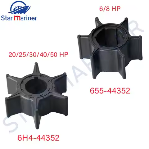 6H4-44352 Water Pump Impeller 6H4-44352-01 6H4-44352-02-00 For Yamaha 2 Stroke 20HP 25HP 30HP 40HP 5