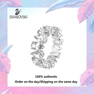 ♈Swarovski♈ 5572825 แหวนเงินสเตอร์ลิง S925 Matrix Vittore Drop Cut ประดับพลอยคริสตัลสีขาว (แจกกล่องข
