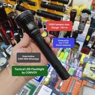 極強光手電筒 5000流明。Convoy Long Range TIR Flashlight. Powered by 2 lithium batteries 21700.