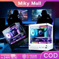 EXPOSE Gaming PC Case Mid Tower ATX High Airflow Tempered Glass with 3 Fans Black