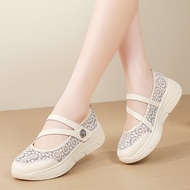 Women Lace Breathable Casual Shoes EVA Platform Flat Shoes 35-40
