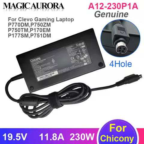 Genuine For Clevo P770DM P750ZM P775DM P771DM Gaming Laptop Adapter Chicony 19.5V 11.8A 230W A12-230