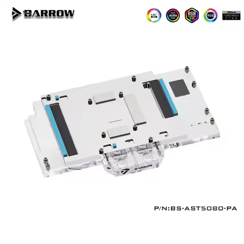 Barrow Full Cover GPU Water Block For ASUS TUF RTX 5080 / 5070Ti O16G GAMING, ARGB Graphics Card Liq