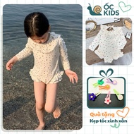 Polka dot long-sleeved beach swimsuit for girls 8-30kg (A35)