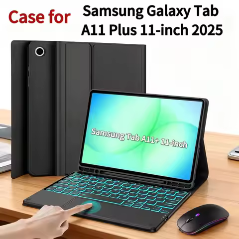 Case for Samsung Galaxy Tab A11 Plus 11 Inch , Detachable Keyboard Case for Samsung Tab A11+ Bluetoo