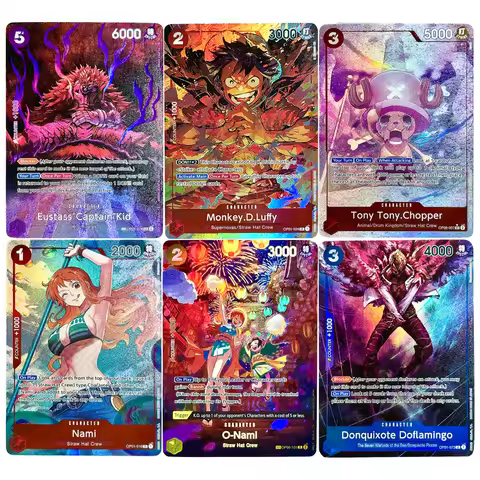 Anime One Piece Foil Cards OPCG Comics Replica Shanks Rayleigh Nika Luffy Buggy Game Anime Collectio