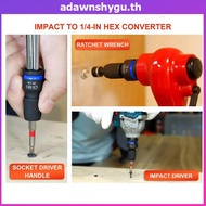 Adagu Impact Hex Converter For Screwdriver Bit 1/2 3/8 1/4-Inch Square Drive To 1/4-Inch Qui Release