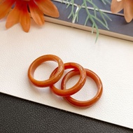 Natural Jade Goods Fine Waxy Species Moisturizing Red Jade Ring Ring Ring Jade Goods Red Jade Ring R