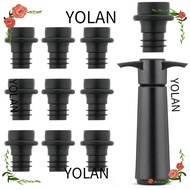 YOLANDAGOODS1 Wine Saver Pump, Black Reusable Wine Preserver, Practical Plastic Easy to Use with 10 Vacuum Stoppers Bottle Sealer Wine Bottles