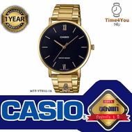 ของแท้100% นาฬิกา คาสิโอ CASIO รุ่น MTP-VT01G-1B นาฬิกาข้อมือ นาฬิกาผู้ชาย สายสแตนเลส  ประกัน1ปี ร้าน Time4You T4U