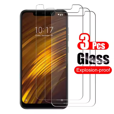 3Pcs For Xiaomi Pocophone F1 Tempered Glass Screen Protector Protective Film 9H For Xiaomi Poco phon