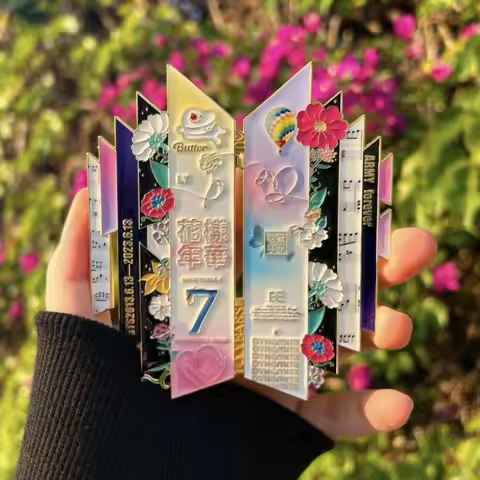 BT21 10th Anniversary Metal Badge Surrounding High Beauty Commemorative Collectibles, Gift for Best 