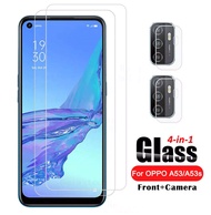 For OPPO 4in1 oppo a53 2020 tempered glass camera lens screen protector oppo a 53 a53s oppoa53 s 6.5 phone cover camera glass film OPPO A95 A94 A93 A92 A91 A76 A74 A73 A55 A54 A53 A52 A31 A16K A15S A12E A5S / Reno7 6 5 4 Z 5G