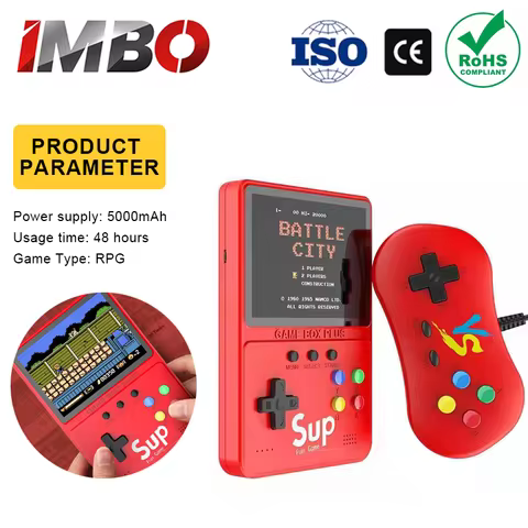 2-in-1 Handheld Game Console & 5000mAh Power Bank 500 Classic Games, 2-Player Mode & TV Output for T