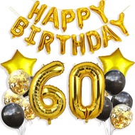 Adult Happy Birthday Balloons Banner 20 30 40 50th 60 70 80 90 Years Old Confetti Balloons Party Dec